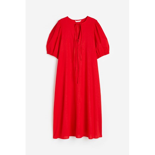 H & M - Sukienka z domieszką lnu - Czerwony H & M XS H&M
