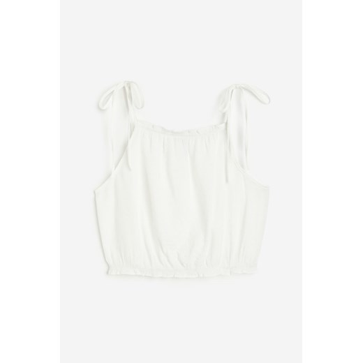 H & M - Top z wiązanymi ramiączkami - Biały ze sklepu H&M w kategorii Bluzki damskie - zdjęcie 171715910
