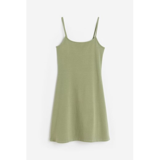 H & M - Dżersejowa sukienka z rozszerzanym dołem - Zielony H & M XS H&M