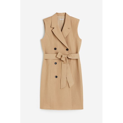 H & M - Sukienka z wiązanym paskiem - Beżowy ze sklepu H&M w kategorii Sukienki - zdjęcie 171715931