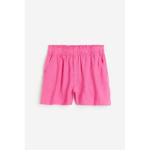 H & M - Lniane szorty - Różowy ze sklepu H&M w kategorii Szorty - zdjęcie 171715934