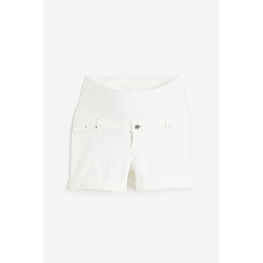 H & M - MAMA Szorty dżinsowe - Biały ze sklepu H&M w kategorii Spodnie ciążowe - zdjęcie 171715950