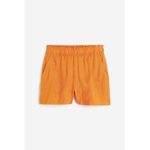 H & M - Lniane szorty - Pomarańczowy ze sklepu H&M w kategorii Szorty - zdjęcie 171715962