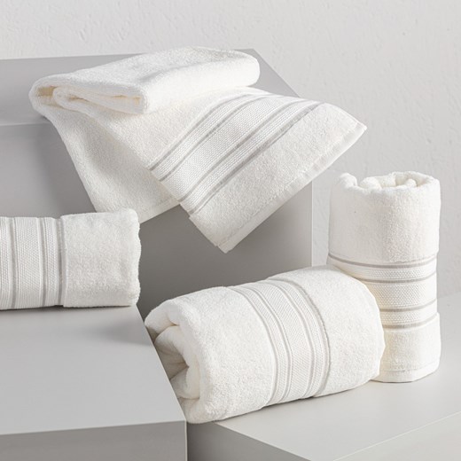 Zestaw ręczników Gunnar 3szt. creamy white grey Dekoria One Size dekoria.pl