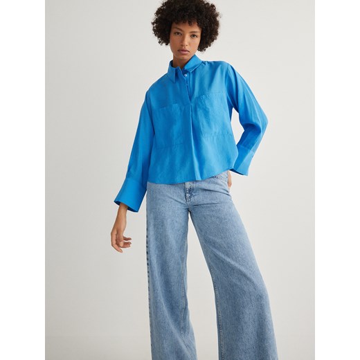 Reserved - Koszula z modalu - niebieski ze sklepu Reserved w kategorii Koszule damskie - zdjęcie 171831493