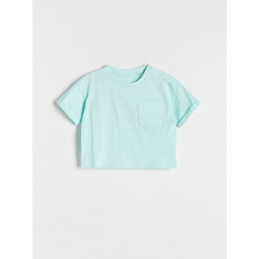 Reserved - Bawełniany t-shirt - turkusowy ze sklepu Reserved w kategorii Koszulki niemowlęce - zdjęcie 171931701