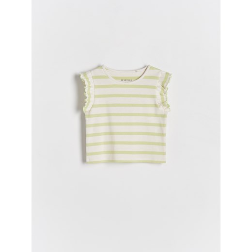 Reserved - T-shirt w paski - jasnozielony ze sklepu Reserved w kategorii Koszulki niemowlęce - zdjęcie 171931720