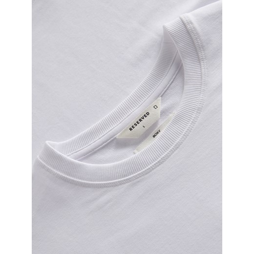 T-shirt męski biały Reserved z krótkim rękawem