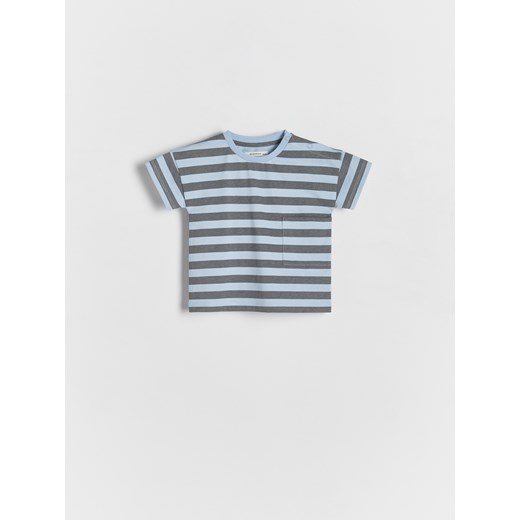 Reserved - T-shirt oversize w paski - jasnoniebieski ze sklepu Reserved w kategorii Koszulki niemowlęce - zdjęcie 171931911