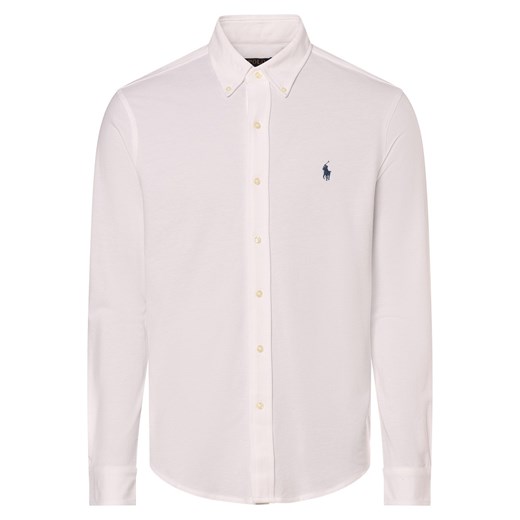 Polo Ralph Lauren Koszula męska Mężczyźni Slim Fit Bawełna biały jednolity ze sklepu vangraaf w kategorii Koszule męskie - zdjęcie 171932092