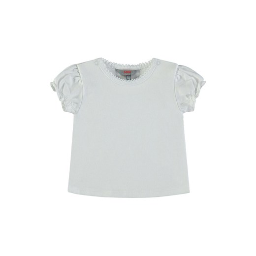 Dziewczęca bluzka z krótkim rękawem biała Kanz 104 promocja 5.10.15