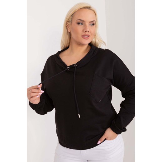Damska bluza plus size z kieszonką Sublevel czarna ze sklepu 5.10.15 w kategorii Bluzy damskie - zdjęcie 171932972