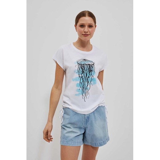 T-shirt z nadrukiem meduzy biały ze sklepu 5.10.15 w kategorii Bluzki damskie - zdjęcie 171932994