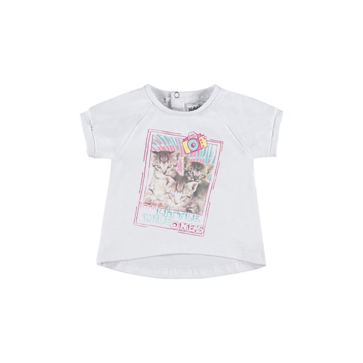 Dziewczęca bluzka z krótkim rękawem biały ze sklepu 5.10.15 w kategorii Koszulki niemowlęce - zdjęcie 171933061