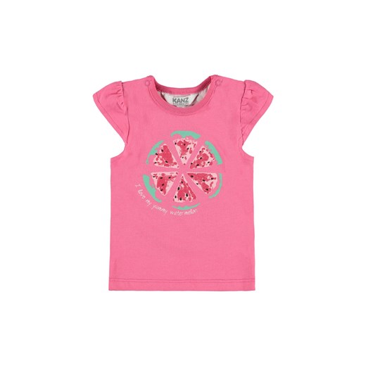 Dziewczęca bluzka z krótkim rękawem różowa ze sklepu 5.10.15 w kategorii Koszulki niemowlęce - zdjęcie 171933150