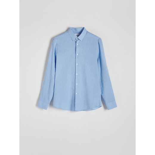 Reserved - Koszula regular fit z lnem - jasnoniebieski ze sklepu Reserved w kategorii Koszule męskie - zdjęcie 171933812