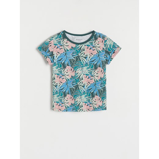 Reserved - Wzorzysty t-shirt - wielobarwny ze sklepu Reserved w kategorii Bluzki dziewczęce - zdjęcie 171933842