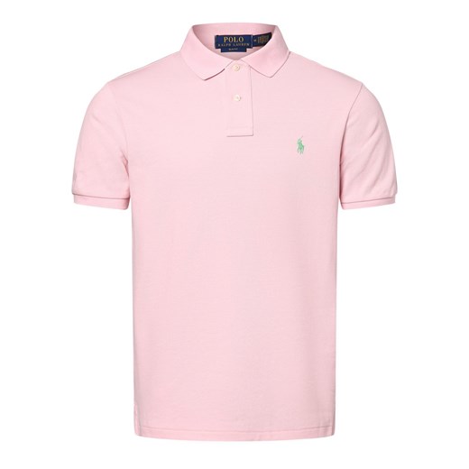 Polo Ralph Lauren Męska koszulka polo Mężczyźni Bawełna różowy jednolity ze sklepu vangraaf w kategorii T-shirty męskie - zdjęcie 171934104