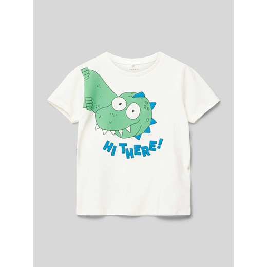 T-shirt z nadrukiem z motywem i napisem ze sklepu Peek&Cloppenburg  w kategorii Bluzki dziewczęce - zdjęcie 171934752