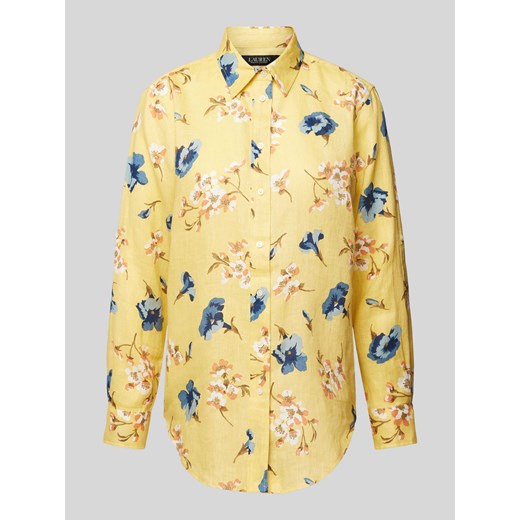 Koszula casualowa o kroju regular fit z lnu z kwiatowym wzorem ze sklepu Peek&Cloppenburg  w kategorii Koszule damskie - zdjęcie 171934814
