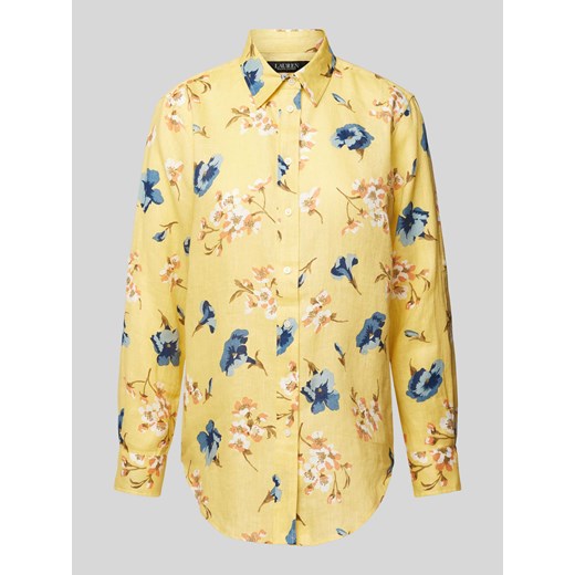 Koszula casualowa o kroju regular fit z lnu z kwiatowym wzorem ze sklepu Peek&Cloppenburg  w kategorii Koszule damskie - zdjęcie 171934814