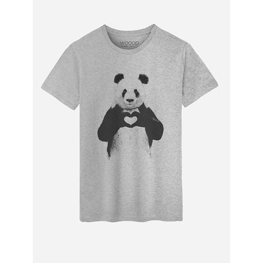 WOOOP Koszulka &quot;Love Panda&quot; w kolorze szarym Wooop XL wyprzedaż Limango Polska