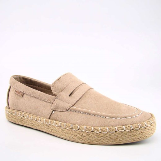 Espadryle męskie BIG STAR beżowe z tworzywa sztucznego letnie bez zapięcia casual