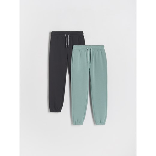 Reserved - Bawełniane spodnie jogger 2 pack - turkusowy ze sklepu Reserved w kategorii Spodnie chłopięce - zdjęcie 171938684