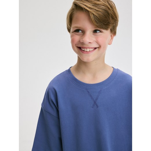 Reserved - Bawełniany t-shirt oversize - granatowy Reserved 116 (5-6 lat) Reserved