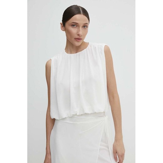 Answear Lab bluzka damska kolor biały gładka ze sklepu ANSWEAR.com w kategorii Bluzki damskie - zdjęcie 171940461