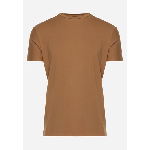 Brązowa Koszulka Bawełniana o Klasycznym Kroju Xloette ze sklepu Born2be Odzież w kategorii T-shirty męskie - zdjęcie 171942244