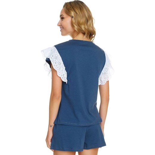 Doctor Nap piżama damska z ozdobną koronką PM.5362, Kolor niebieski, Rozmiar S, Doctor Nap ze sklepu Intymna w kategorii Piżamy damskie - zdjęcie 171944031