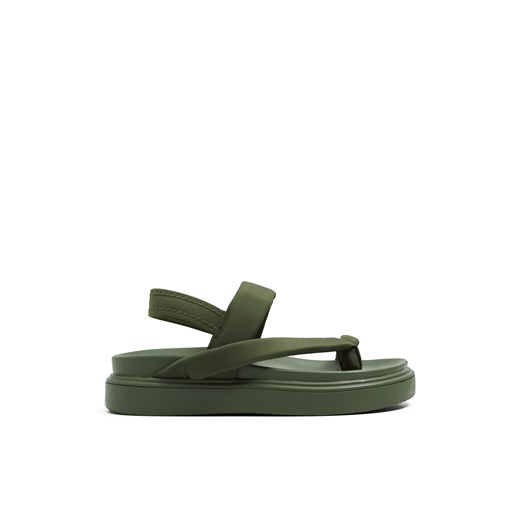Cropp - Oliwkowe sandały z neoprenu - zielony ze sklepu Cropp w kategorii Sandały damskie - zdjęcie 171945021