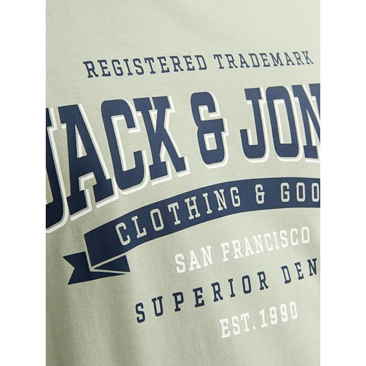 Jack & Jones t-shirt męski młodzieżowy na wiosnę z krótkim rękawem 