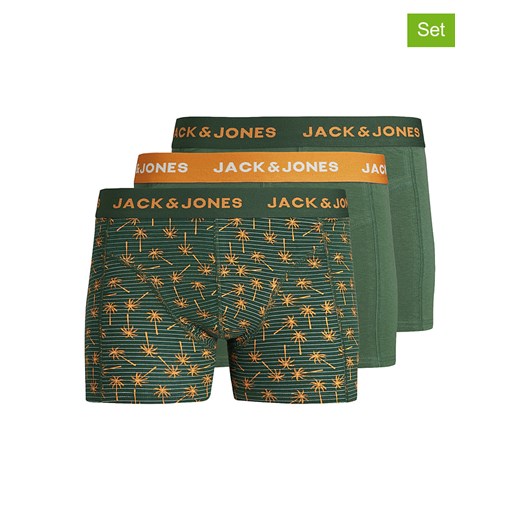 Jack &amp; Jones Bokserki (3 pary) w kolorze zielonym ze sklepu Limango Polska w kategorii Majtki męskie - zdjęcie 171946940