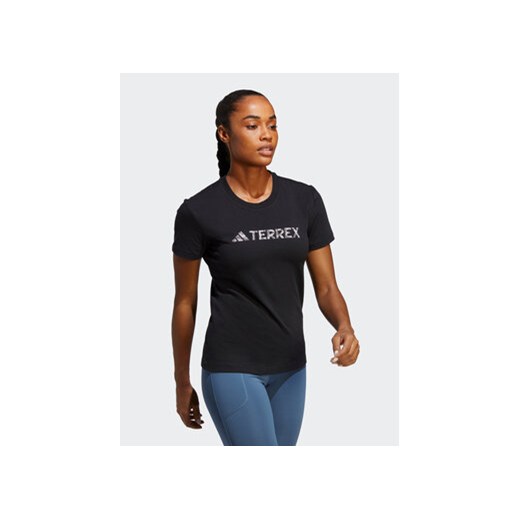 adidas Koszulka techniczna Terrex Classic Logo T-Shirt HZ1392 Czarny Regular Fit ze sklepu MODIVO w kategorii Bluzki damskie - zdjęcie 171948361