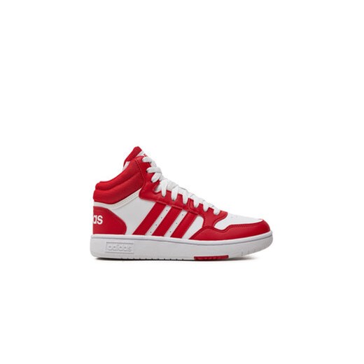 adidas Sneakersy Hoops Mid IG3718 Biały ze sklepu MODIVO w kategorii Buty sportowe dziecięce - zdjęcie 171949374