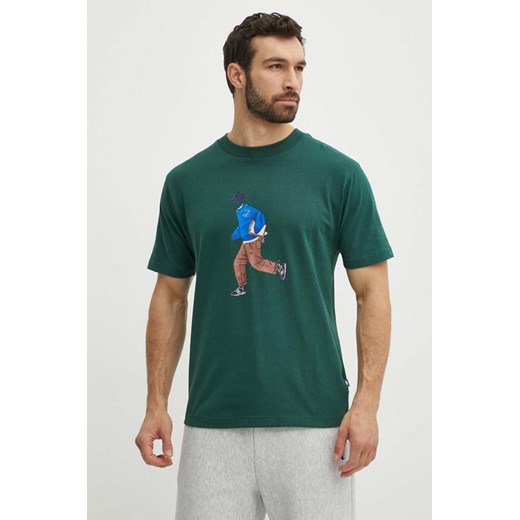 New Balance t-shirt bawełniany męski kolor zielony z nadrukiem MT41579NWG ze sklepu ANSWEAR.com w kategorii T-shirty męskie - zdjęcie 171950952