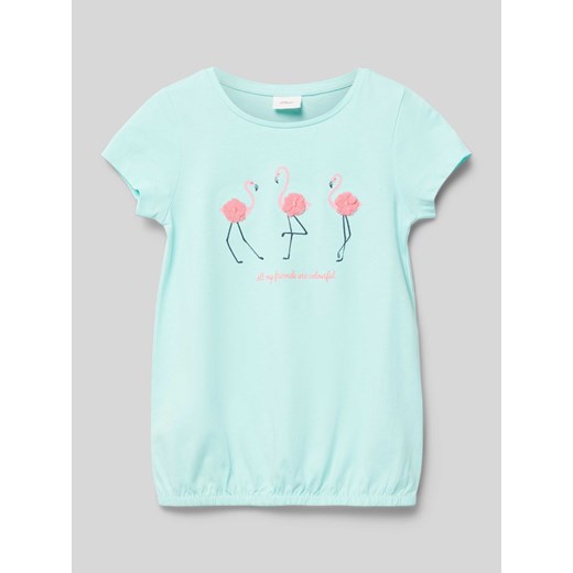 T-shirt z nadrukowanym motywem ze sklepu Peek&Cloppenburg  w kategorii Bluzki dziewczęce - zdjęcie 171952301