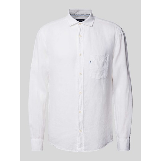 Koszula casualowa z lnu w jednolitym kolorze ze sklepu Peek&Cloppenburg  w kategorii Koszule męskie - zdjęcie 171952420