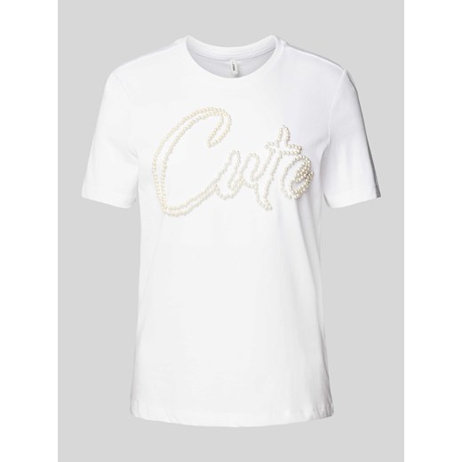 T-shirt z obszyciem perełkami model ‘NANNA’ ze sklepu Peek&Cloppenburg  w kategorii Bluzki damskie - zdjęcie 171952644