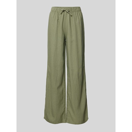 Spodnie o kroju regular fit z mieszanki lnu i wiskozy z tunelem ze sklepu Peek&Cloppenburg  w kategorii Spodnie damskie - zdjęcie 171952890