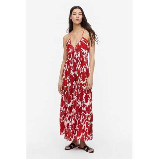 H & M - Długa sukienka plisowana - Czerwony H & M XL H&M