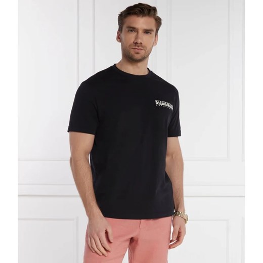 T-shirt męski Napapijri z krótkim rękawem z bawełny