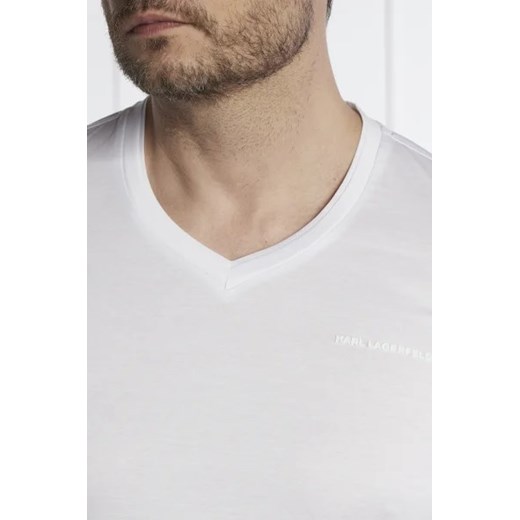 T-shirt męski Karl Lagerfeld z krótkimi rękawami na lato z bawełny 