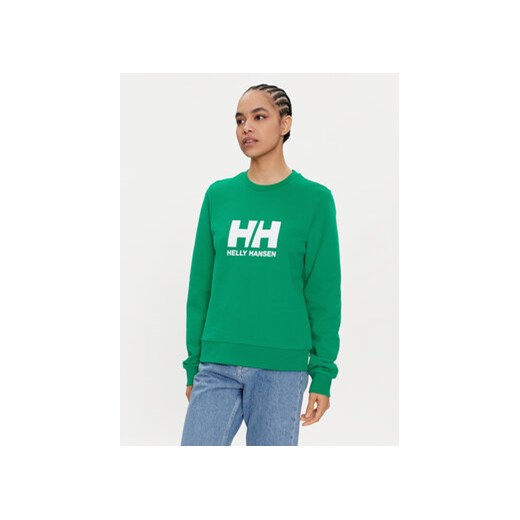 Helly Hansen Bluza W Hh Logo Crew Sweat 2.0 34462 Zielony Regular Fit ze sklepu MODIVO w kategorii Bluzy damskie - zdjęcie 171956080