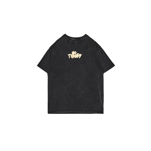 Cropp - Czarny t-shirt oversize z printem - szary ze sklepu Cropp w kategorii Bluzki damskie - zdjęcie 171958684