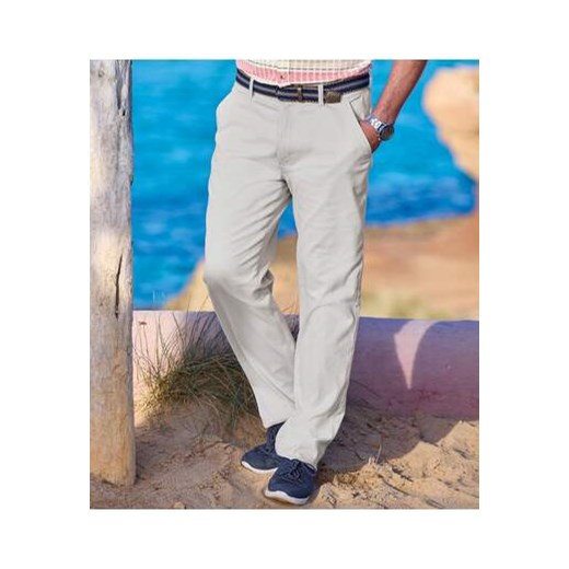 Szare spodnie chinosy z twillu ze stretchem ze sklepu Atlas For Men w kategorii Spodnie męskie - zdjęcie 171958810