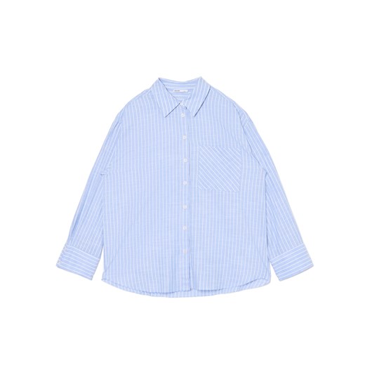 Cropp - Błękitna koszula oversize w paski - błękitny ze sklepu Cropp w kategorii Koszule damskie - zdjęcie 171960401