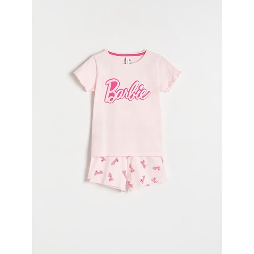 Reserved - Dwuczęściowa piżama Barbie - pastelowy róż ze sklepu Reserved w kategorii Piżamy dziecięce - zdjęcie 171960781